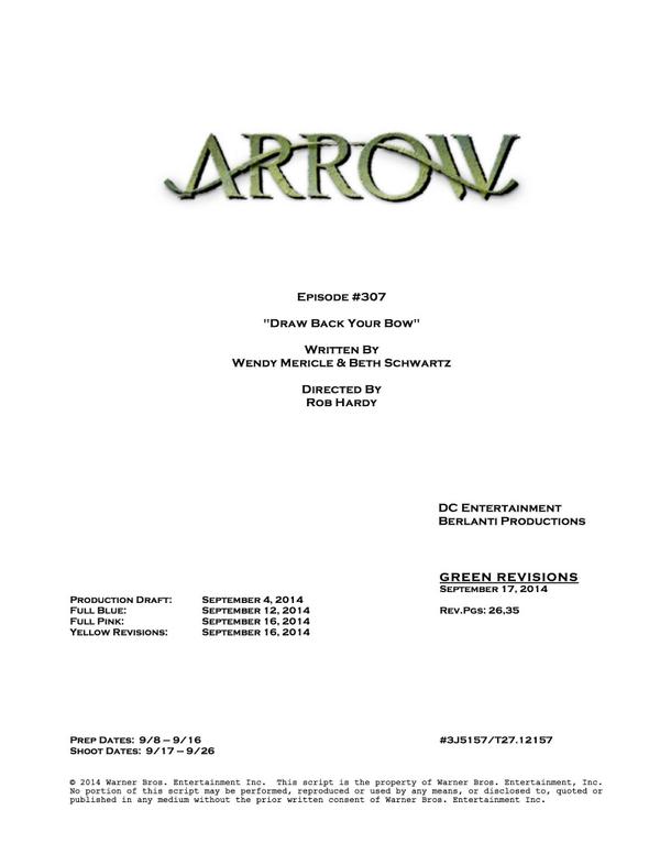 Script Arrow Saison 3 Draw Back Your Bow