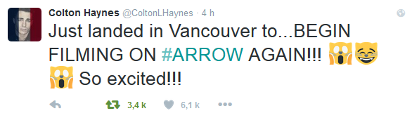 Colton Haynes Arsenal Retour dans la saison 4