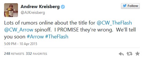 Tweet Andrew Kreisberg spinoff Arrow The Flash